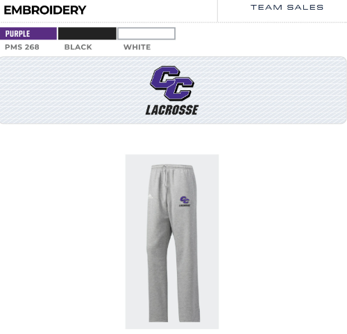 WLAX Team Warm-Up Adidas Sweatpants